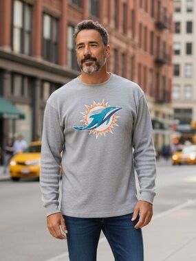 NFL Miami Dolphins Waffle Knit Long Sleeve – Men’s XLT